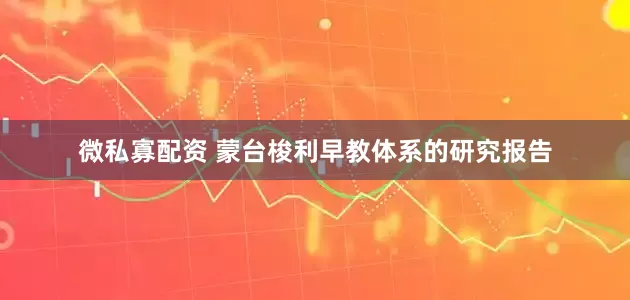 微私寡配资 蒙台梭利早教体系的研究报告